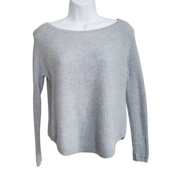 VINCE Women's XS Sweater Powder Blue Boat Neck Ribbed Knit Cashmere Wool Blend - Picture 3 of 11